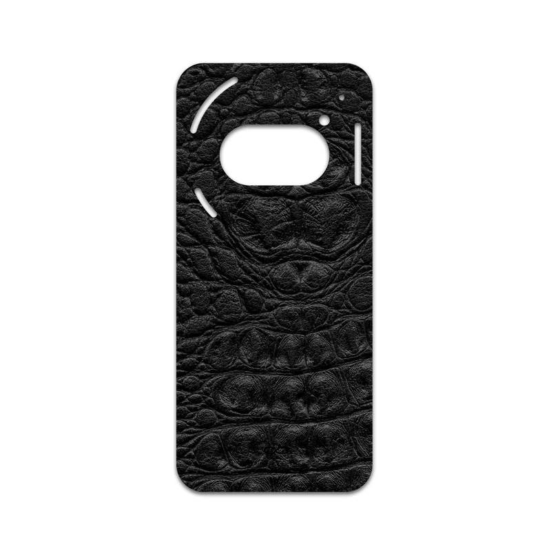 برچسب پوششی ماهوت مدل Black-Crocodile-Leather مناسب برای گوشی موبایل ناتینگ Phone 2a