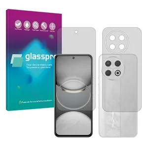 Glass Pro Hydrogel model Transparent Screen Protector for Tecno Spark 30 Pro mobile phone along with the back protector