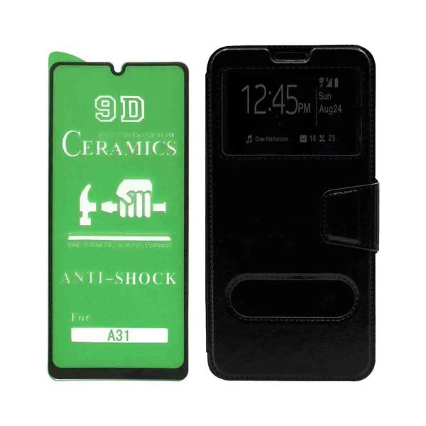 کیف کلاسوری لمبر مدل LAMMGNT-CER-2 مناسب برای گوشی موبایل سامسونگ Galaxy A31 به همراه محافظ صفحه نمایش