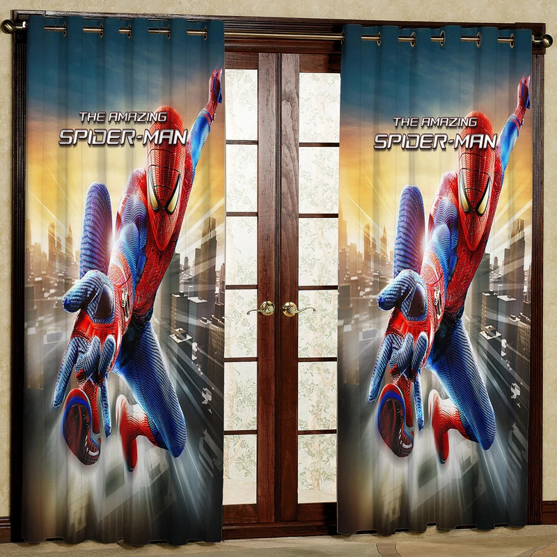   پرده مدل مرد عنکبوتی مخمل پانچی کد 906 سایز 140x280 سانتی متر