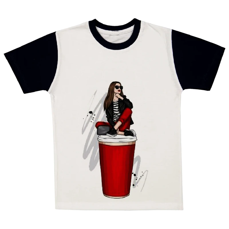 تی شرت آستین کوتاه دخترانه مدل A07