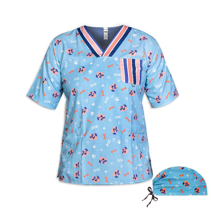 ست کلاه و روپوش پزشکی مردانه تادو مدل SRO44