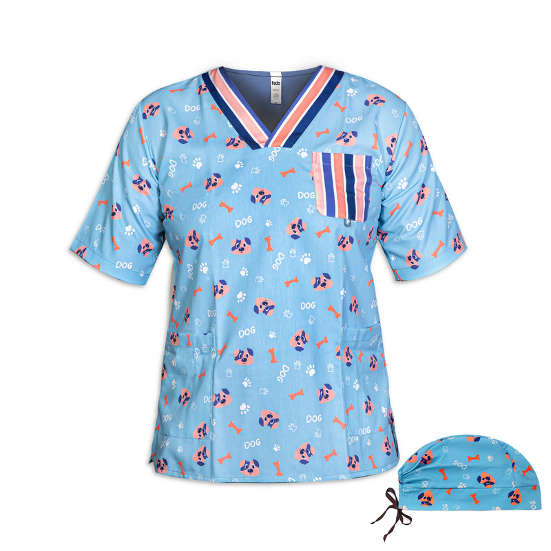 ست کلاه و روپوش پزشکی مردانه تادو مدل SRO44