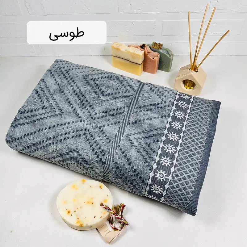 حوله حمام طرح لیدیا 2025 سایز 100×150 سانتی متر