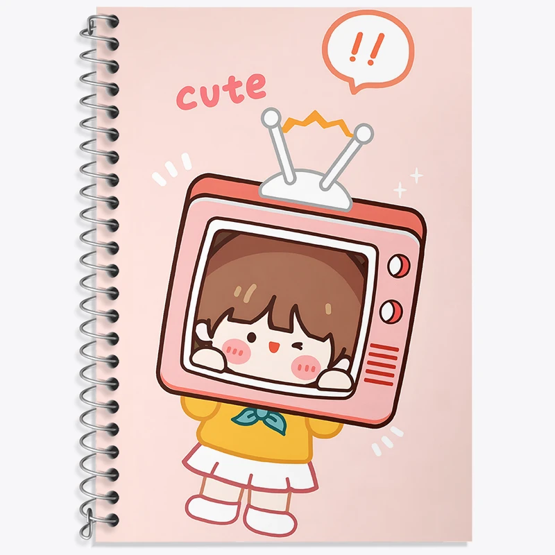 دفتر زبان 50 برگ خندالو مدل سه خط طرح رورو جامپ کیوت کد N3939