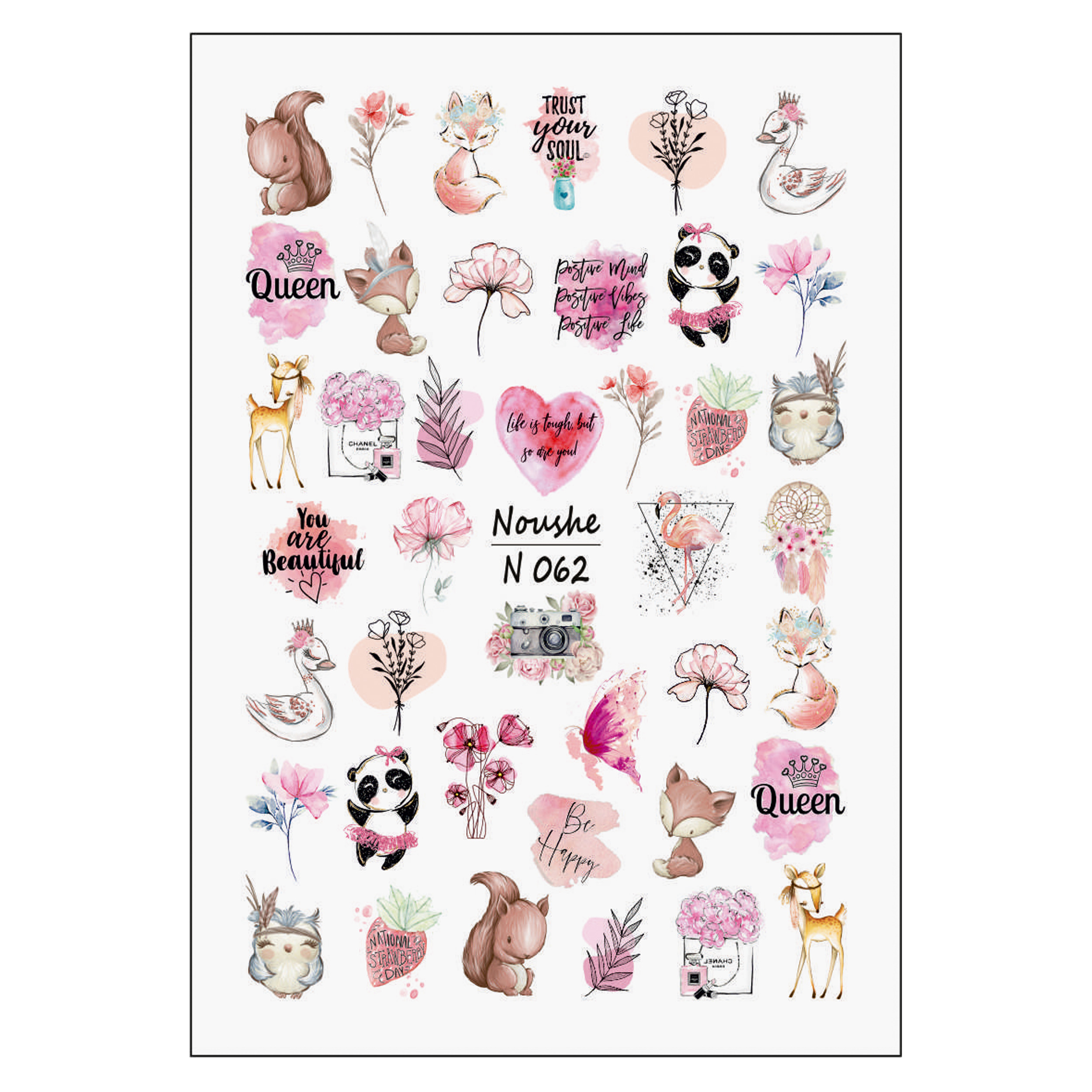 برچسب لنز ناخن مدل فانتزی کد N62-63-71-72 مجموعه 4 عددی