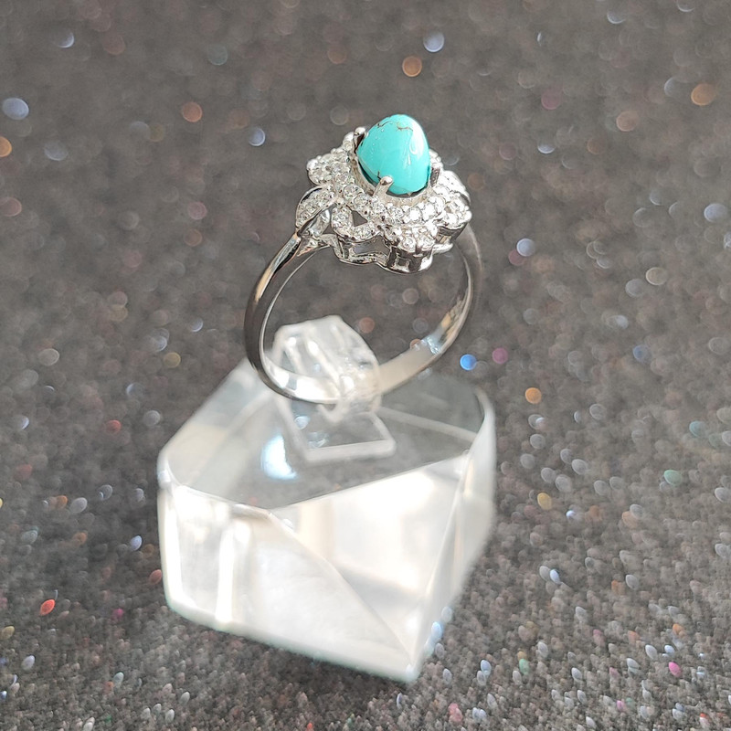 انگشتر نقره زنانه مدل فیروزه نیشابور FW3081