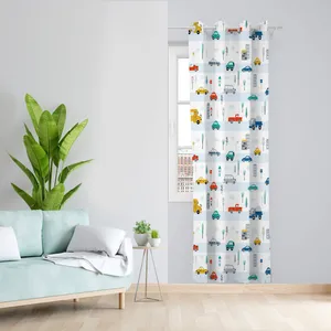  پرده مدل اتاق کودک مخمل پانچی طرح پسرانه کد 4874 سایز 140x280 سانتی متر