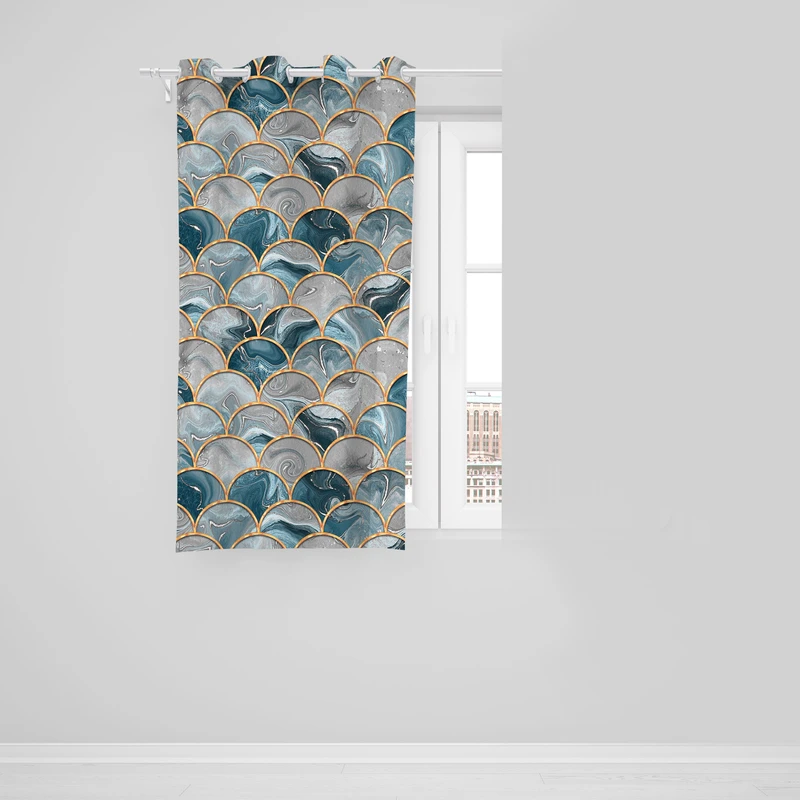 پرده مدل مخمل پانچی طرح سنگ مرمر کد 8009 سایز 140x190سانتی متر