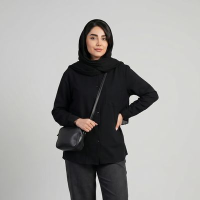 شومیز زنانه ویسکوز ایکس ساید مدل S524768Z8، آستین بلند، یقه برگردان و قد روی باسن، بسته شدن با دکمه و تنخور معمولی