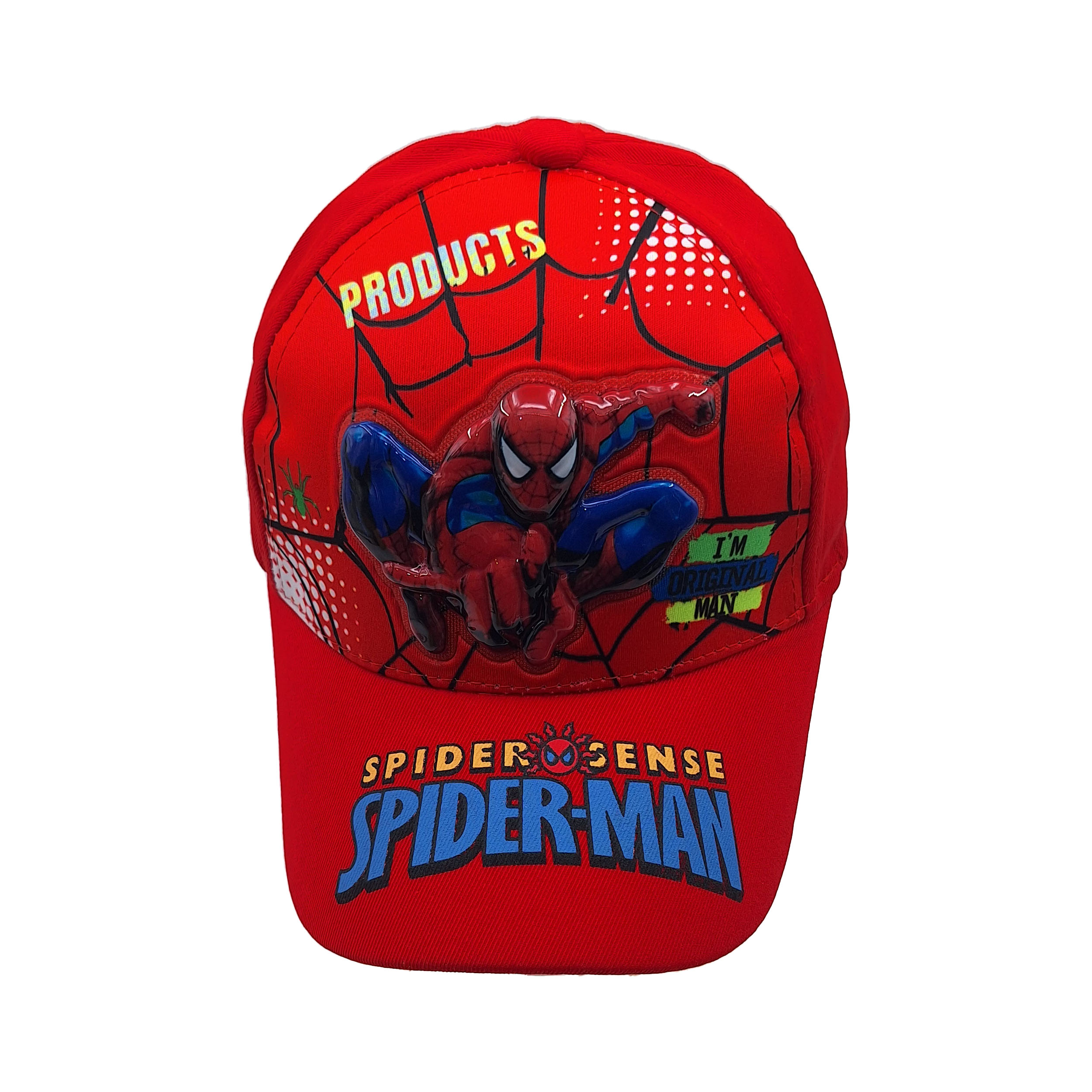 کلاه کپ پسرانه مدل مرد عنکبوتی چراغدار کد 1144 رنگ قرمز -  - 2