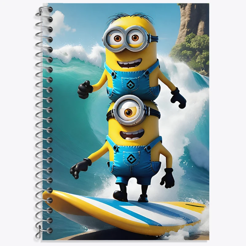 دفتر زبان 50 برگ خندالو مدل سه خط طرح مینیون ها (Minions) کد N5012