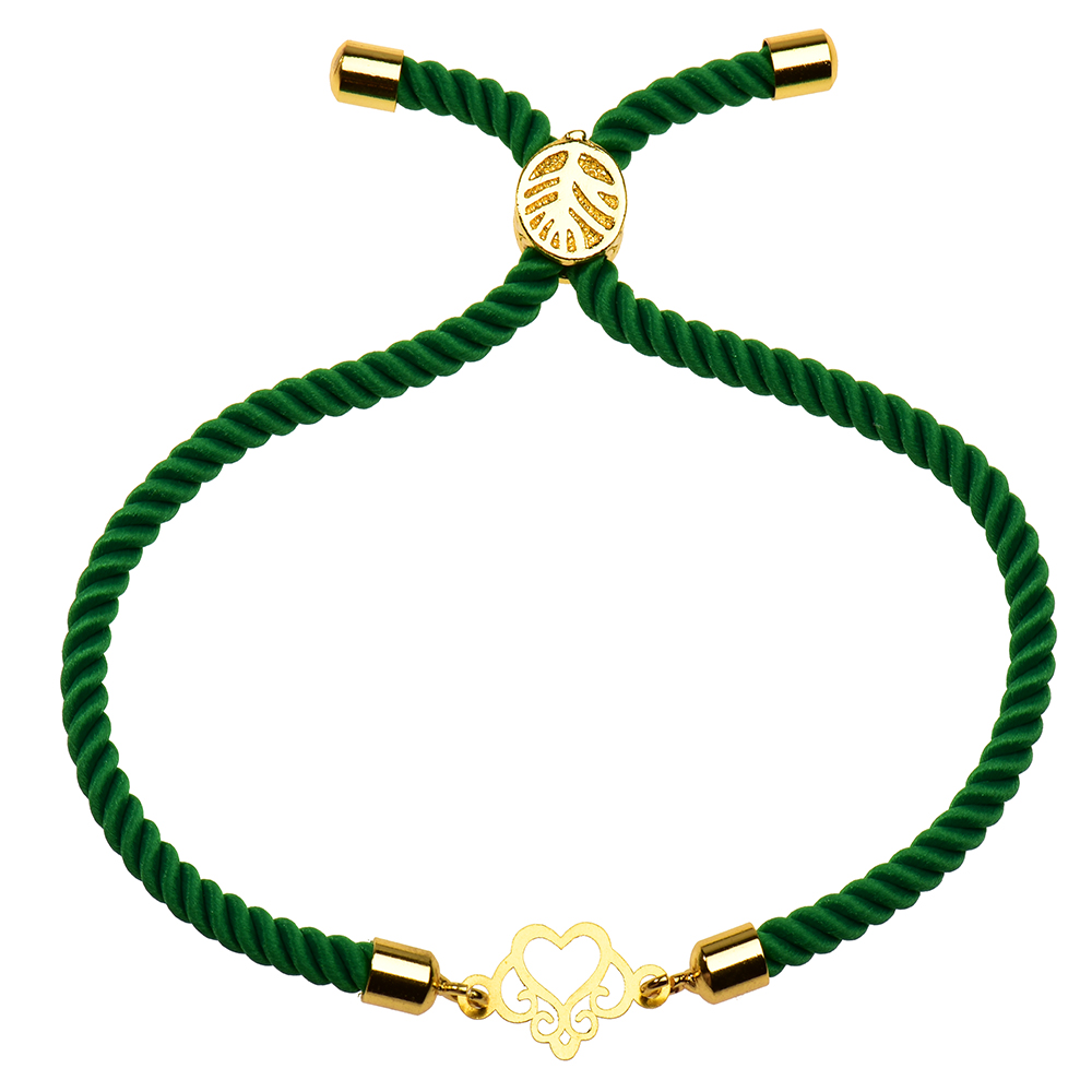 دستبند طلا 18 عیار دخترانه کرابو طرح قلب مدل Krd1115