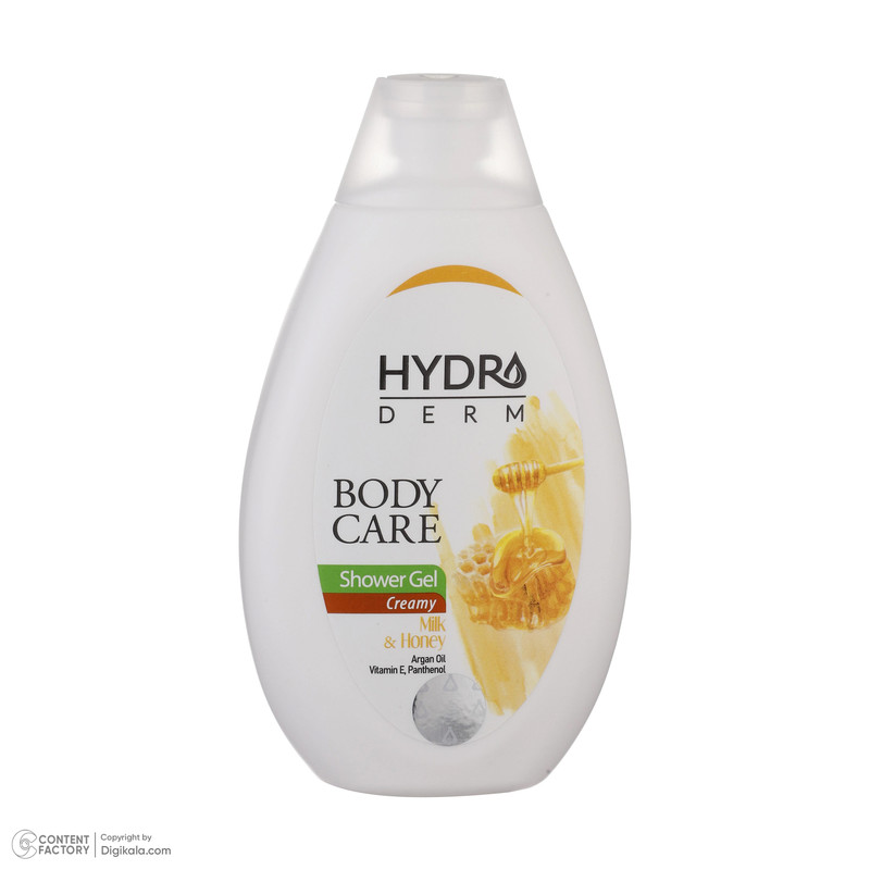 شامپو بدن کرمی هیدرودرم مدل Milk and Honey مناسب انواع پوست حجم 500 میلی لیتر