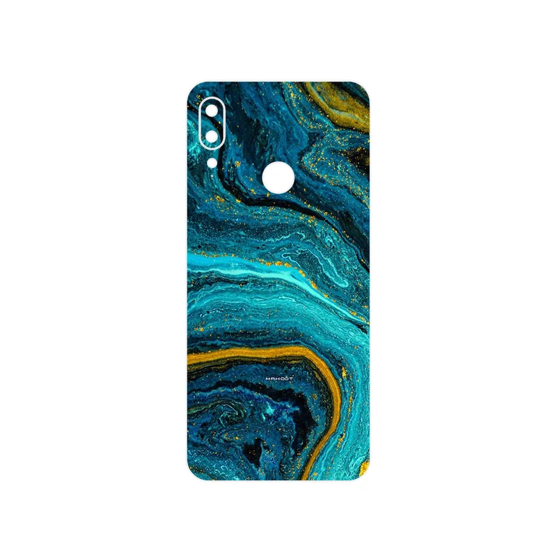 برچسب پوششی ماهوت مدل Turquoise marblewith golden streaks مناسب برای گوشی موبایل موتورولا Moto E6 Plus