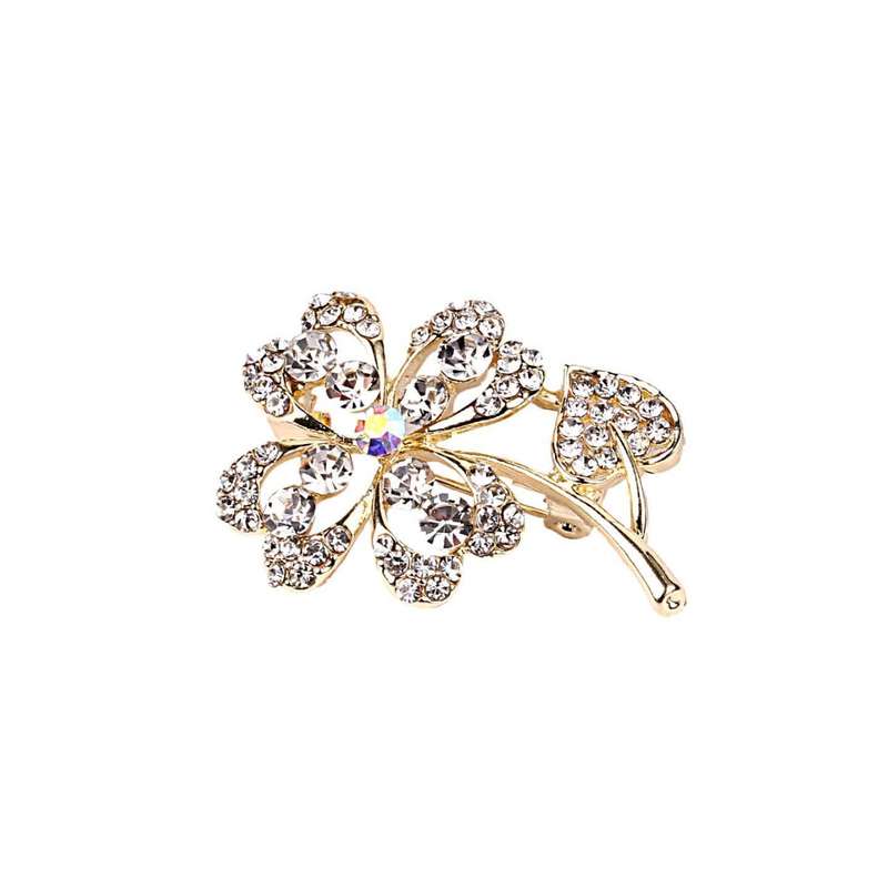 گل سینه زنانه مدل شاخه گل کریستال