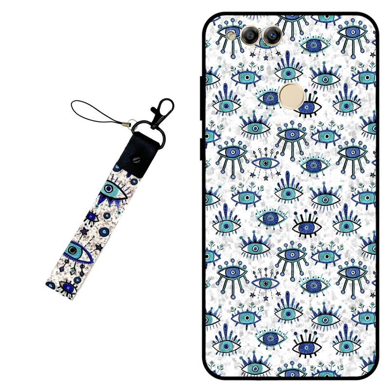 کاور مگافون طرح چشم نظر مدل 6464 مناسب برای گوشی موبایل آنر 7x به همراه بند آویز