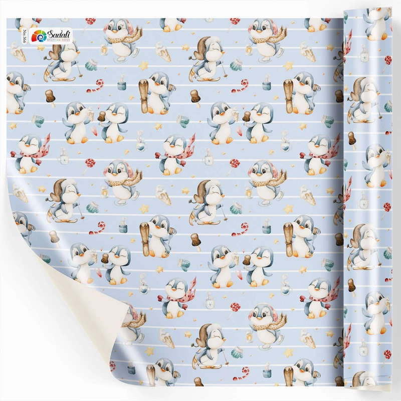 کاغذ کادو صدفی طرح 366 سایز 100*70 سانتی متر بسته 2 عددی 