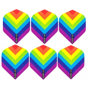 پر یدک دارت مدل DESIGNA کد 100mic_ArrowRainbow بسته 6 عددی