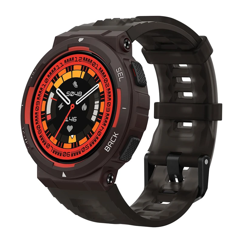 ساعت هوشمند امیزفیت مدل LDY ACTIVE EDGE LAMEN WATCH  دارای قابلیت های صفحه نمایش رنگی، صفحه نمایش لمسی، پشتیبانی از زبان فارسی در منو و سیستم‌عامل بند پلاستیک