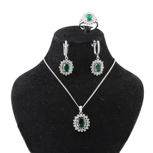 نیم ست نقره زنانه بازرگانی میلادی مدل کوارتز نگین برلیان بدون ریزش برش جواهری کد NTR_420