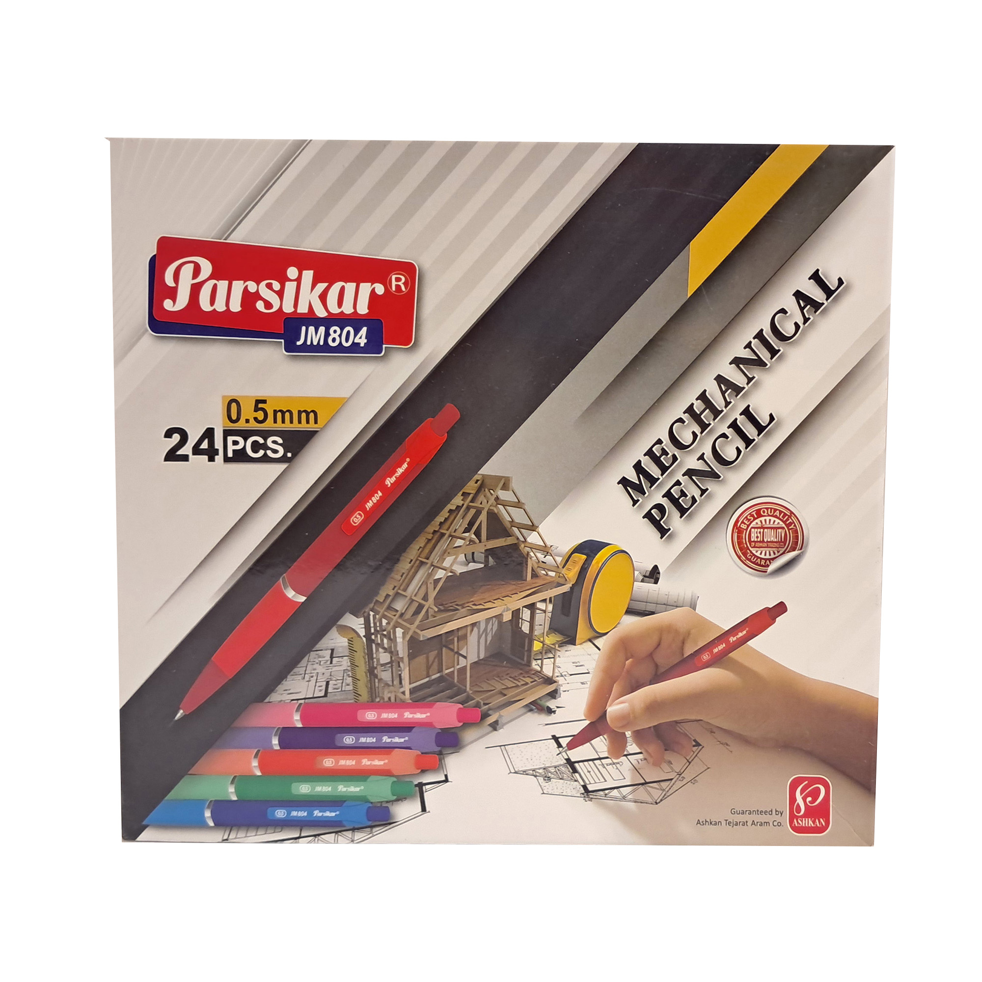 مداد نوکی 0.5 میلی متری پارسیکار مدل JM804 بسته 24 عددی