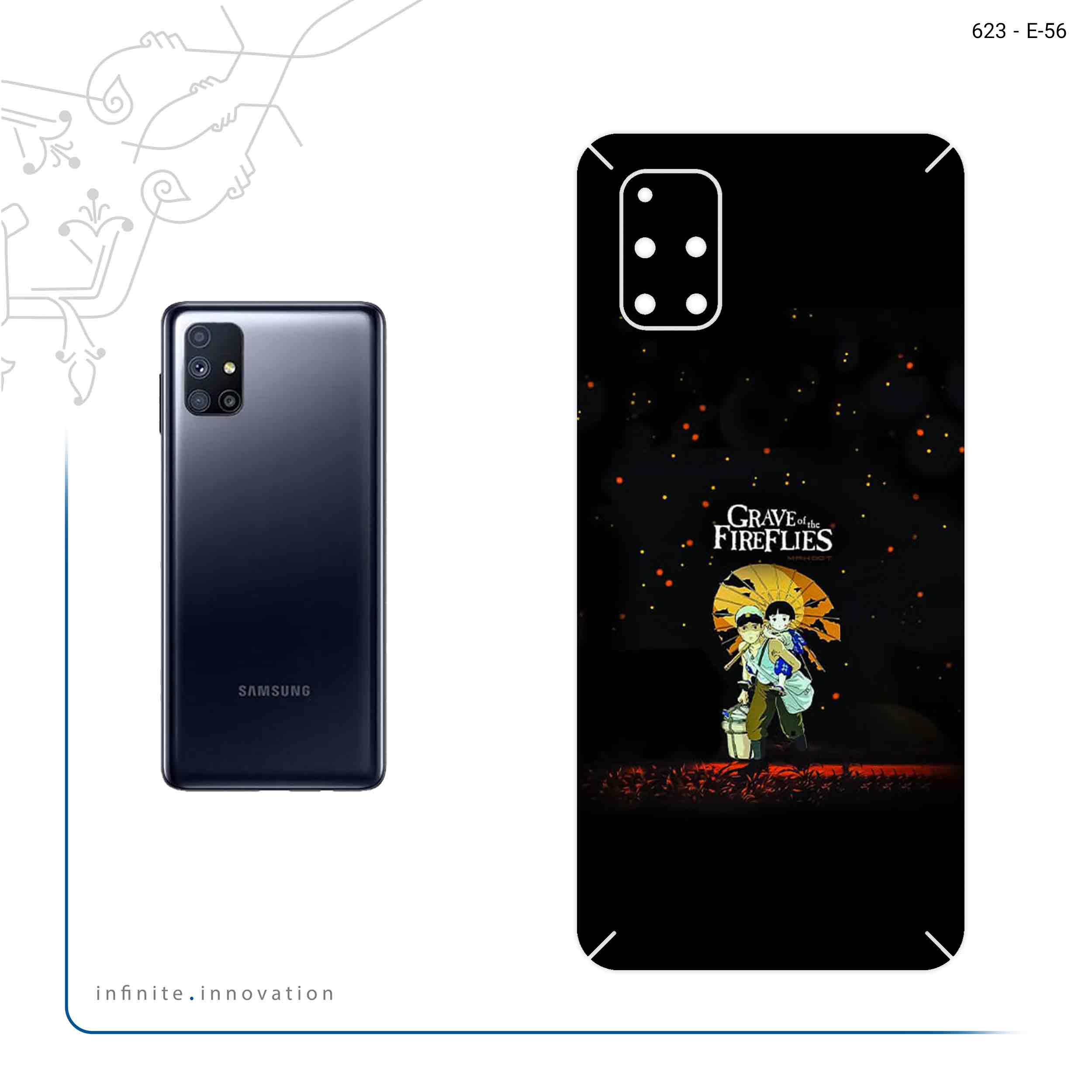 برچسب پوششی ماهوت مدل Grave of the Fireflies مناسب برای گوشی موبایل سامسونگ Galaxy M51