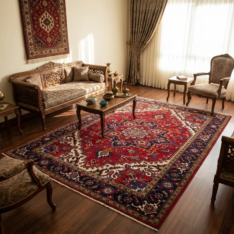 فرش دستباف ۳ متری مدل هریس تاجری