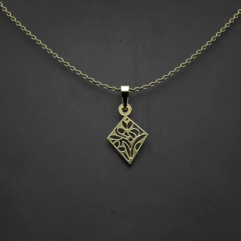 گردنبند طلا 18 عیار زنانه مدوپد مدل هندسی کد FF2-1-1160