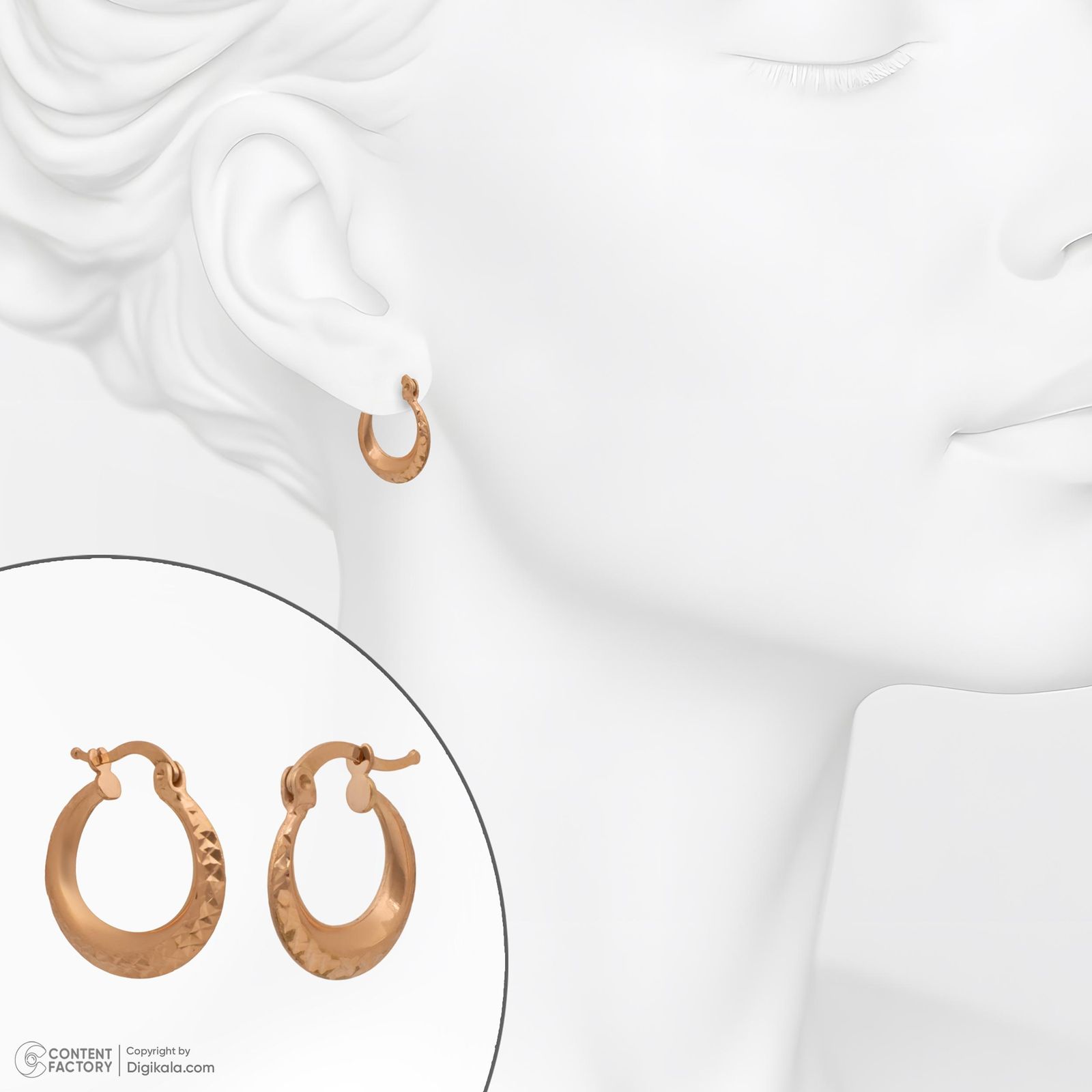 گوشواره کلیپسی طلا 18 عیار زنانه حافا گلد مدل e014 -  - 2