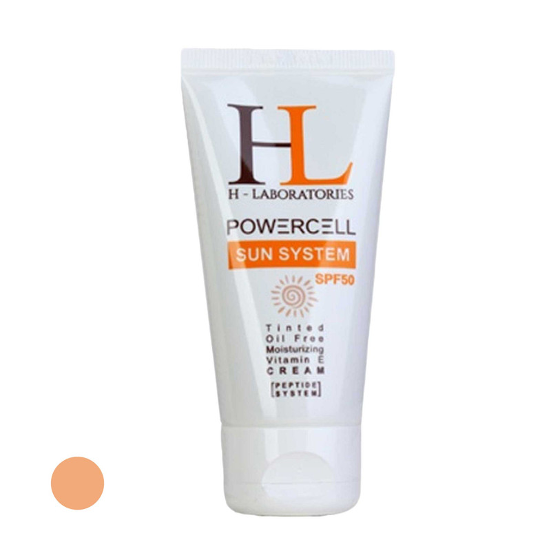 کرم ضد آفتاب رنگی اچ ال مدل SPF50 محافظ UVB، روشن‌کننده، مرطوب‌کننده، مناسب انواع پوست حجم 50 میلی‌لیتر