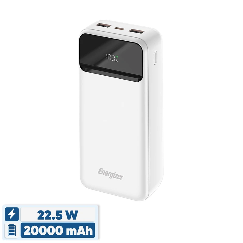 پاوربانک 22.5 وات انرجایزر مدل UE20089PQ ظرفیت 20000 میلی‌آمپرساعت