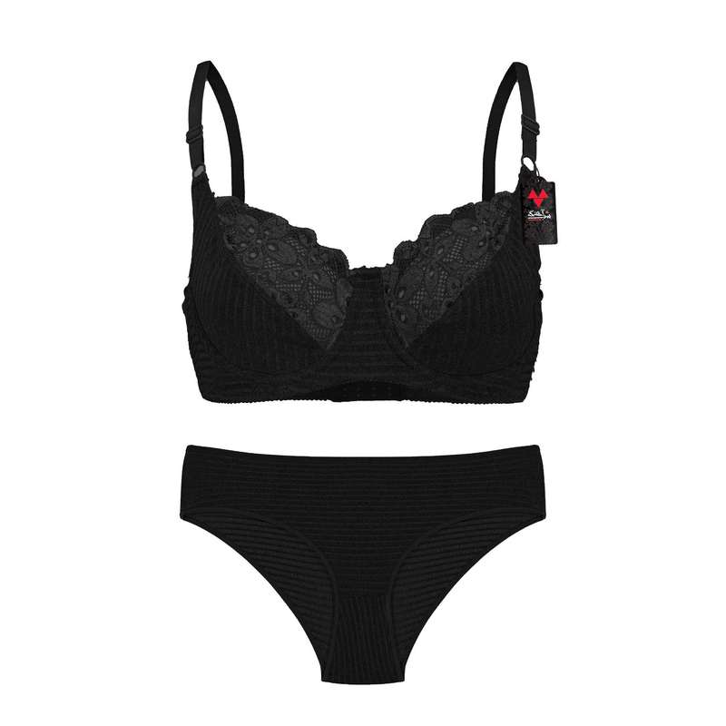 ست شورت و سوتین زنانه شباهنگ مدل  MATCH رنگ مشکی