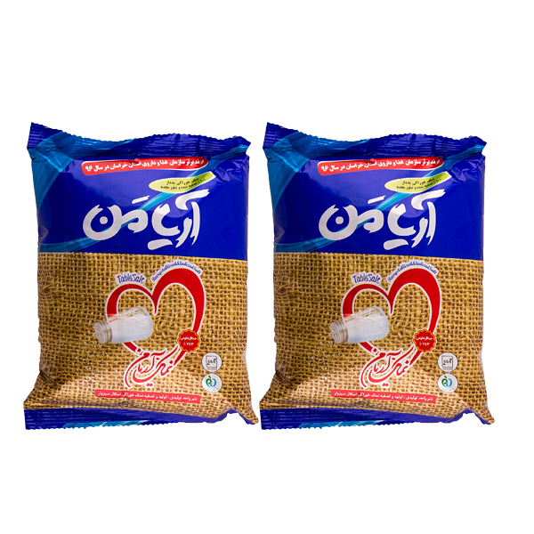 نمک خوراکی ید دار 100% تصفیه شده و تبلور مجدد آریامن - 800 گرم مجموعه 2 عددی 