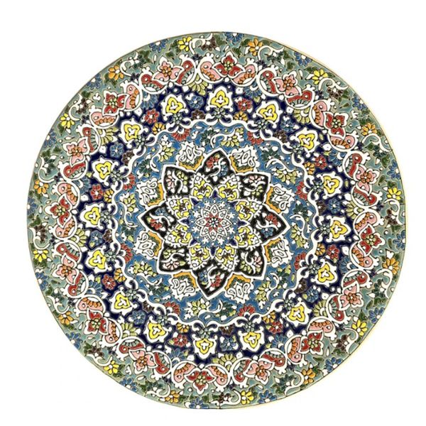 بشقاب میناکاری مدل اسلیمی کد b30