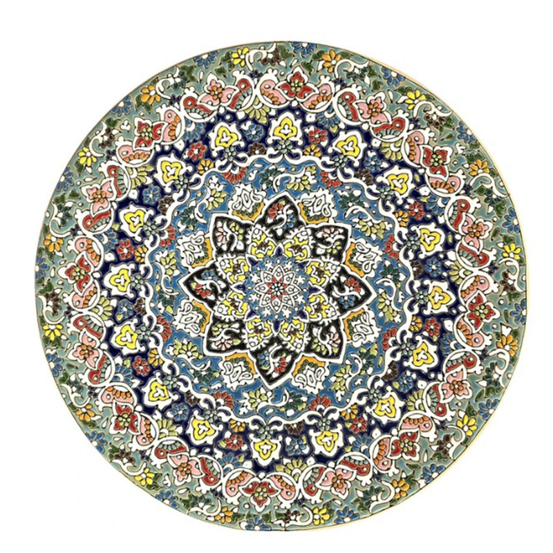 بشقاب میناکاری مدل اسلیمی کد b30