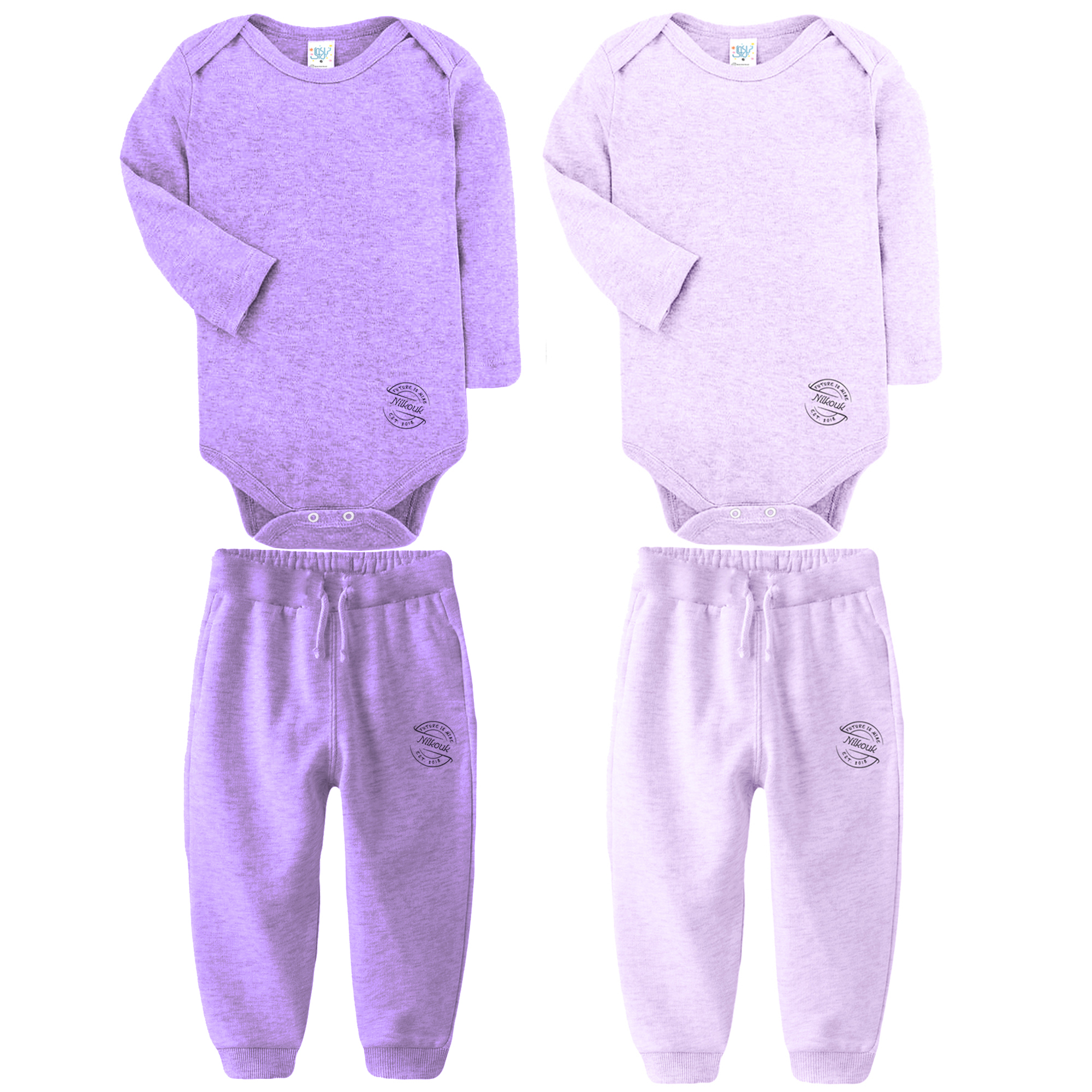 ست بادی و شلوار نوزادی نیل کوک مدل Lilac Set مجموعه 2 عددی