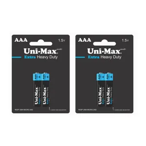 باتری نیم قلمی یونیمکس مدل Extra Heavy Duty بسته 4 عددی