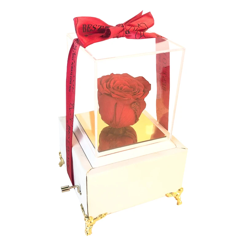 گل رز جاودان مدل چرمی موزیکال هندلی کد M 002