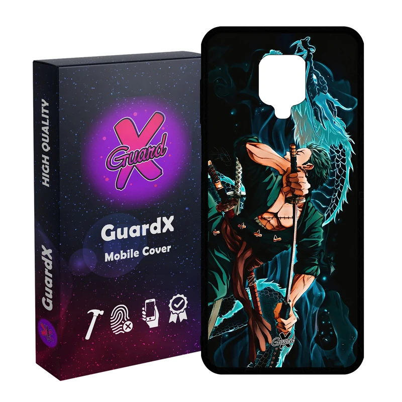 کاور گارد ایکس طرح Roronoa Zoro Anime مدل Glass10553 مناسب برای گوشی موبایل شیائومی Redmi Note9 Pro/Note 9 Pro Max/Redmi Note 9S/MI Poco M2 Pro