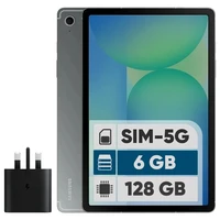 تبلت 10.9 اینچ سامسونگ مدل Galaxy Tab S10 Lite 5G با ظرفیت 128 گیگابایت و رم 6 گیگابایت، قابلیت پشتیبانی از سیم&zwnj; کارت، رزولوشن دوربین اصلی ۸ مگاپیکسل، پشتیبانی از قلم، به همراه شارژر دیواری 25 وات سامسونگ مدل EP-TA800