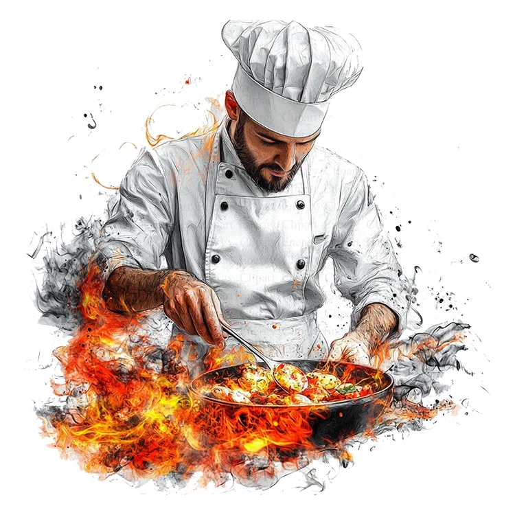 استیکر پارچه و لباس پاد آفرین مدل سراشپز کد 3497