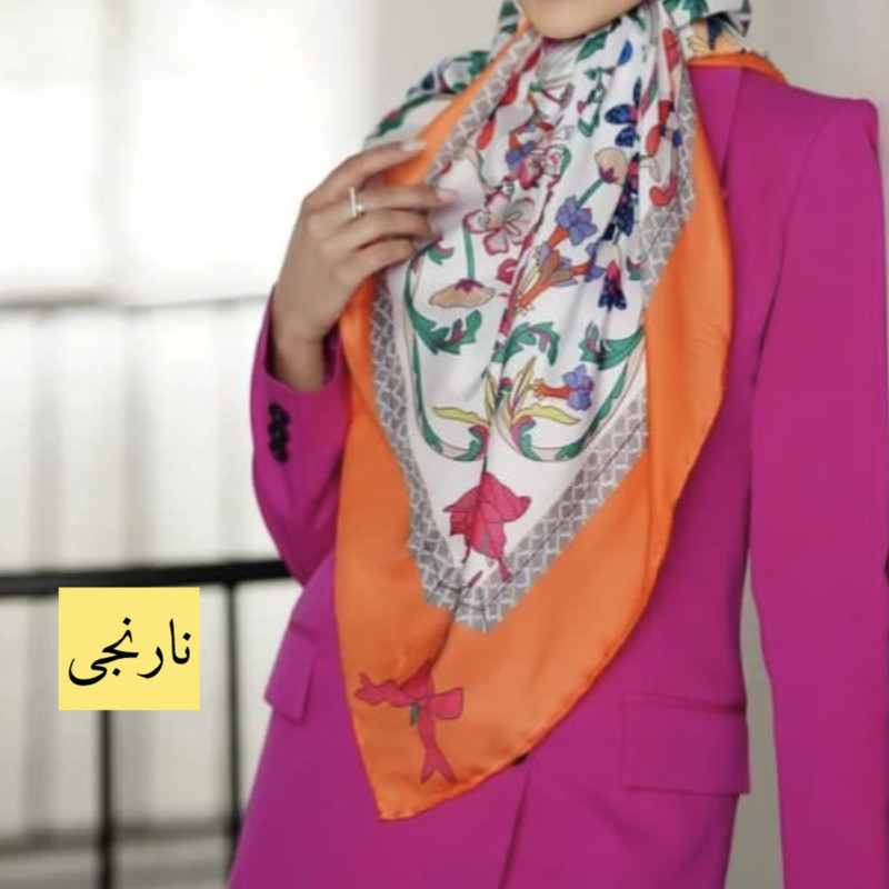 روسری زنانه مدل نخ توییل دست دوز کد 02