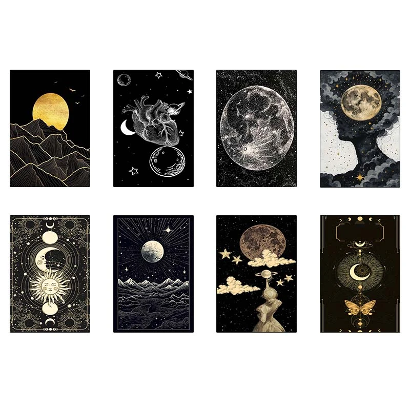 پوستر کارنيکا طرح ماه Moon کد 16841 مجموعه 8 عددی