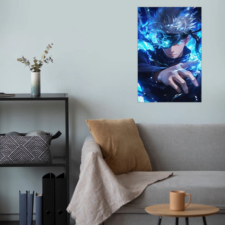 پوستر گوفی مدل گوجو ساتورو خفن انیمه جوجوتسو کایسن طرح Gojo Saturo Limitless Jujutsu Kaisen Anime کد BLUEYE51
