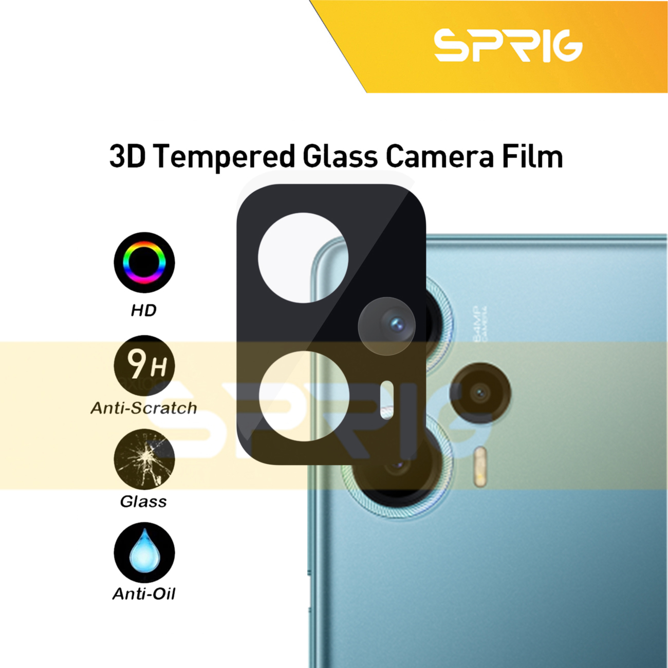 محافظ لنز دوربین اسپریگ مدل 3D-SP مناسب برای گوشی موبایل شیائومی Poco F5 5G