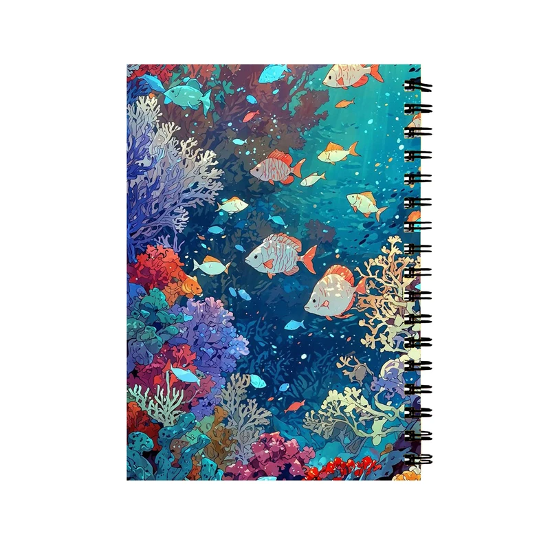 دفتر مشق 50 برگ طرح دریا و ماهی کد 2001