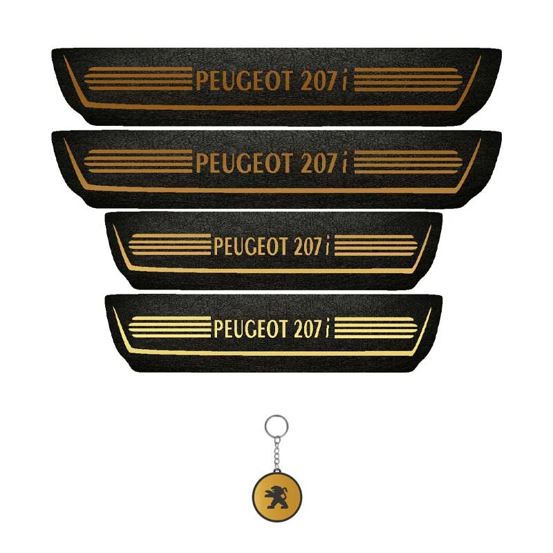 برچسب پارکابی خودرو لندمون کد LMm0055 MT مناسب برای پژو 207i مجموعه 4 عددی به همراه جا کلیدی