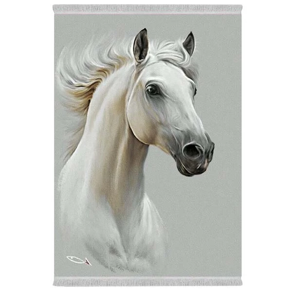 فرش پارچه‌ای دفه مدل فرشینه شانل مخمل طرح فانتزی کد 7160