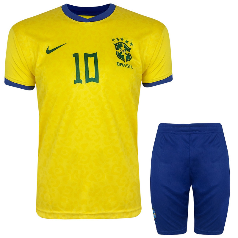 ست تیشرت آستین کوتاه و شلوارک ورزشی پسرانه مدل برزیل نیمار -2023